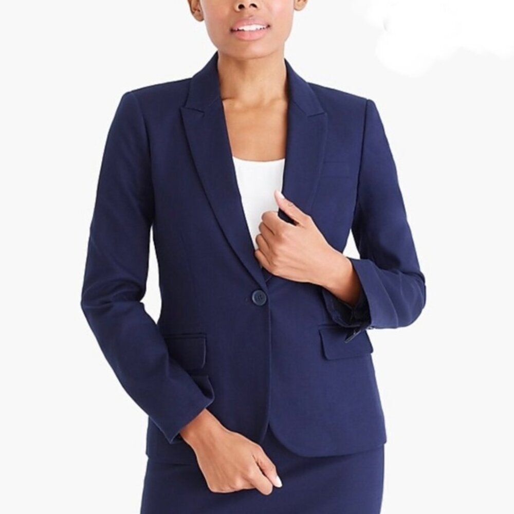 J. Crew Navy Blue Single Breasted Blazer Jacket